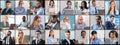 Collage of multiracial business people expressing different emotions, using gadgets, doing their job Royalty Free Stock Photo