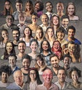 Collage of a multiracial crowd Royalty Free Stock Photo