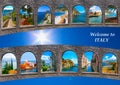 Collage from my or author images of Italian travel destinations. Royalty Free Stock Photo