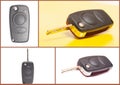 Collage with New car keys Royalty Free Stock Photo