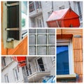 Collage of a new residential building Royalty Free Stock Photo