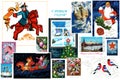 Collage Of new Year`s Soviet retro postcards