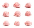 Nine Different Scoops of Ice Cream