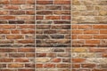 Collage of nine heritage masonry repointing lime brick wall textures Royalty Free Stock Photo