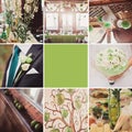 Collage of nine wedding photos