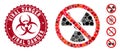 Mosaic No Radioactive Icon with Textured Viral Danger Seal Royalty Free Stock Photo