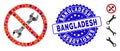 Collage No Repair Wrench Icon with Grunge Bangladesh Stamp