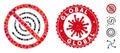Collage No Spiral Icon with Coronavirus Scratched Global Seal