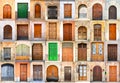 Collage of old House doors in Mallorca - Spain