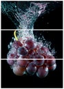 Collage with one single photo of a grape fruit