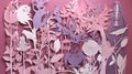 collage of paper cutouts in shades of pink and purple generative AI