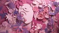 collage of paper cutouts in shades of pink and purple two generative AI