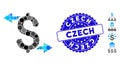 Mosaic Payouts Icon with Distress Czech Stamp