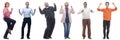 collage of people joyful energetic full length isolated