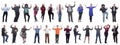 collage of people joyful energetic full length isolated