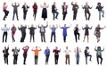 collage of people joyful energetic full length isolated