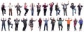 collage of people joyful energetic full length isolated