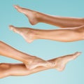 Collage of perfect and beautiful female legs. Royalty Free Stock Photo