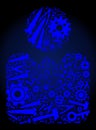 Collage Person of Industrial Tools in Blue Colors