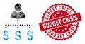 Collage Person Payments with Textured Budget Crisis Seal