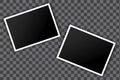 Collage of photo frames. Blank image. Empty templates. Black pictures with white frames. Vector illustration.