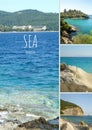 Collage photo sea in the summer