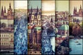 Collage photo view of the old town in Prague Royalty Free Stock Photo