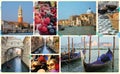 A collage of photos of attractions Venice Italy Royalty Free Stock Photo