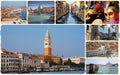 A collage of photos of attractions Venice Italy Royalty Free Stock Photo