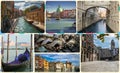 A collage of photos of attractions Venice Italy Royalty Free Stock Photo