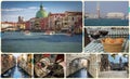 A collage of photos of attractions Venice Italy Royalty Free Stock Photo