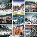 Collage of photos from Bergen Royalty Free Stock Photo