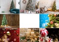 Collage of photos with christmas decoration Royalty Free Stock Photo