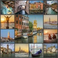 Collage of photos of the sights of Venice, Italy Royalty Free Stock Photo