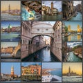 Collage of photos of the sights of Venice, Italy Royalty Free Stock Photo