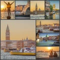 Collage of photos of the sights of Venice, Italy Royalty Free Stock Photo