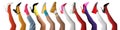 Collage with photos of women showing fashionable collections of stylish shoes, tights and socks on white background, closeup view Royalty Free Stock Photo