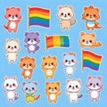 a collage of pictures of different animals with rainbows colored and rainbows Royalty Free Stock Photo