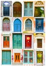 Collage of picturesque doors at the Venice, Italy