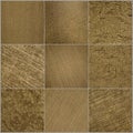 Collage of monochromatic beige and brown squares with different patterns