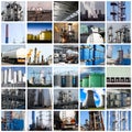 Collage of plants for energy and chemistry Royalty Free Stock Photo