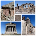 Collage of popular Armenia touristic landmarks, unesco heritage