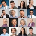 Collage with portraits of  business people Royalty Free Stock Photo