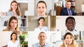 Collage of portraits of smiling business people of different nationalities Royalty Free Stock Photo