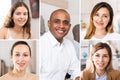 Collage of portraits of smiling business people of different nationalities