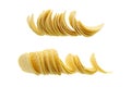 Collage of potato chips isolated Royalty Free Stock Photo
