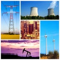 Collage of Power and energy concepts Royalty Free Stock Photo