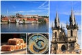 Collage of Prague, the capital city of Czech Republic in Europe Royalty Free Stock Photo