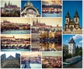 Collage of Prague sights, Czech Republic Royalty Free Stock Photo