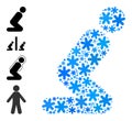 Fresh Mosaic Praying Man Icon of Snowflakes